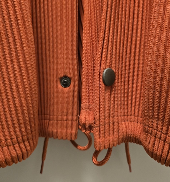 Issey Orange Ribbed Button-Up Jacket - Picture 3 of 5